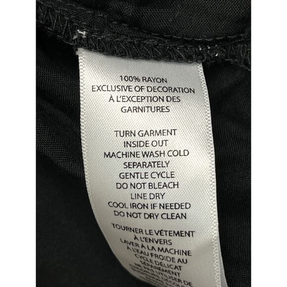 BeachLunchLounge Peasant Blouse Top Women's Medium tunic Black‎ Embroidered - Picture 6 of 7